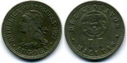 10 Сентаво / 2 Макута  Portuguese Angola (1575-1975) / Португалія Цинк/Мідь 