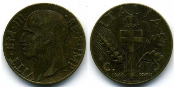 10 Сентесимо Kingdom of Italy (1861-1946) Алюминий/Бронза 