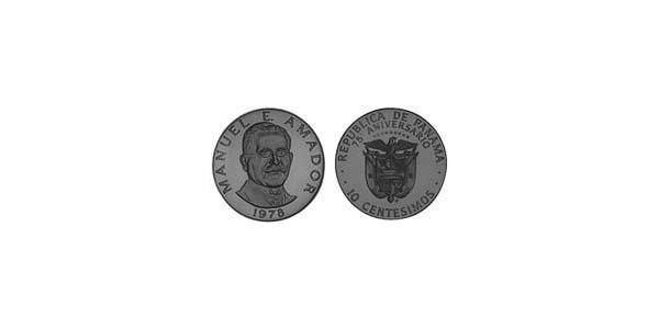 10 Сентесимо Республика Панама Никель/Медь Герреро, Мануэль Амадор(1833 – 1909)