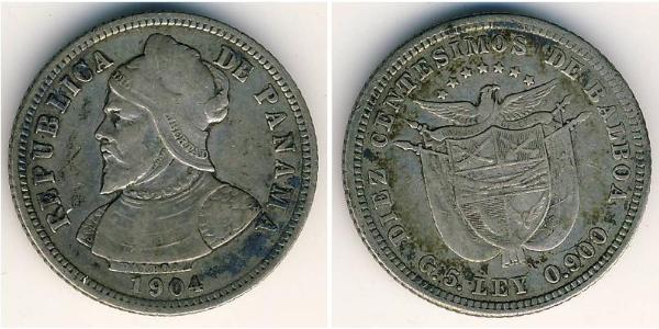 10 Сентесімо Панама Срібло Бальбоа Васко Нуньєс (1475 – 1519)