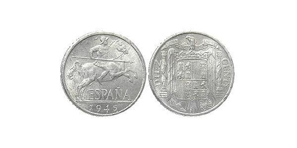 10 Сентимо Франкистская Испания (1936 - 1975) Алюминий 