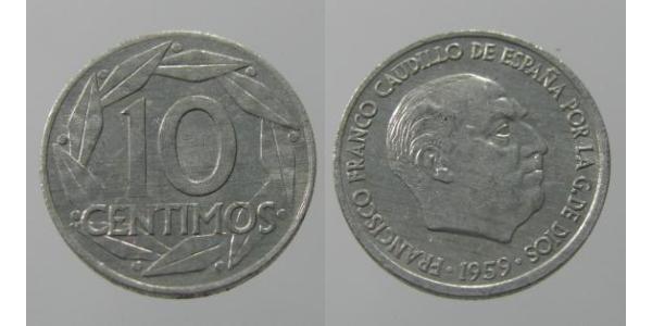 10 Сентимо Франкистская Испания (1936 - 1975) Алюминий Франко, Франсиско(1892 – 1975)