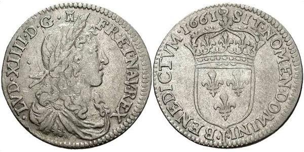 10 Соль Франкське королівство (843-1791) Срібло Людовик XIV (1638-1715)