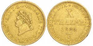 10 Талер Федеральные земли Германии Золото Георг IV (1762-1830)