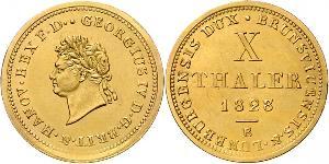 10 Талер Федеральні землі Німеччини Золото Георг IV (1762-1830)