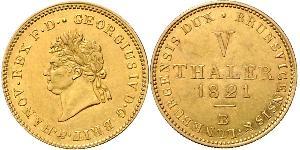 10 Талер Федеральні землі Німеччини Золото Георг IV (1762-1830)