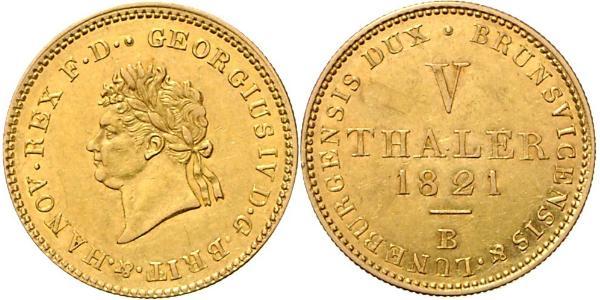 10 Талер Федеральні землі Німеччини Золото Георг IV (1762-1830)