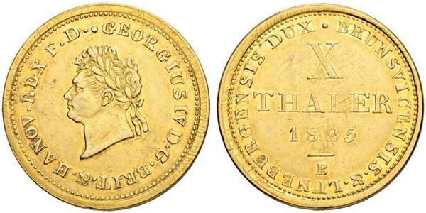 10 Талер Федеральні землі Німеччини Золото Георг IV (1762-1830)