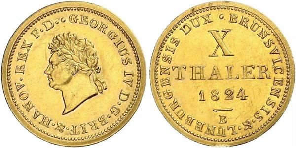 10 Талер Федеральні землі Німеччини Золото Георг IV (1762-1830)