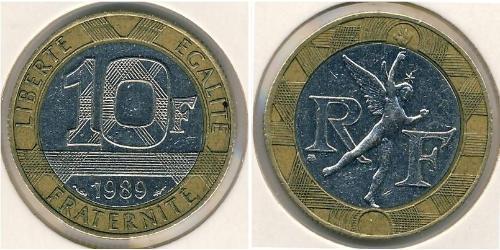 10 Франк Пятая французская республика (1958 - ) Биметалл 