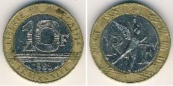 10 Франк French Fifth Republic (1958 - ) Біметал 