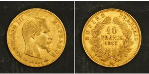 10 Франк Вторая французская империя (1852-1870) Золото Наполеон III Бонапарт (1808-1873)