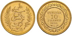 10 Франк Тунис Золото 