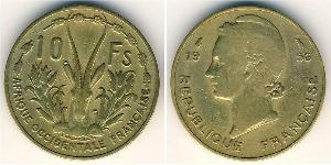 10 Франк French West Africa (1895-1958) Латунь 