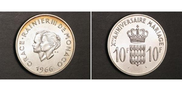 10 Франк Монако Серебро 