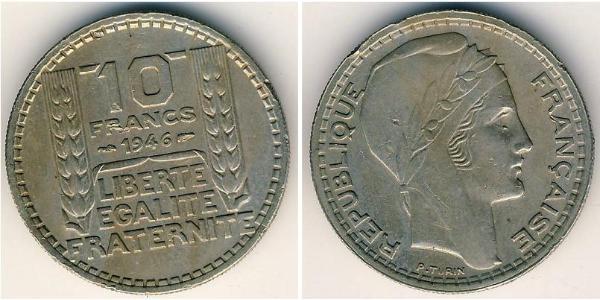 10 Франк Третья французская республика (1870-1940)  Серебро 