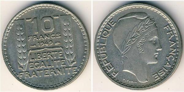 10 Франк Третья французская республика (1870-1940)  Серебро 