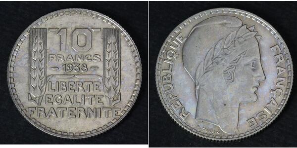 10 Франк Третья французская республика (1870-1940)  Серебро 