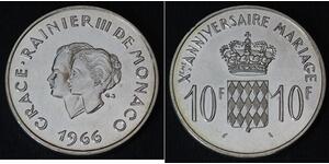 10 Франк Монако Срібло 