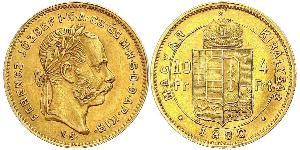 10 Франк / 4 Форинт Австро-Венгрия (1867-1918) Золото Франц Иосиф I (1830 - 1916)