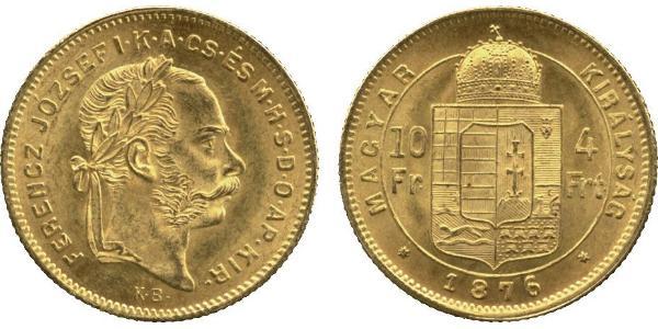 10 Франк / 4 Форінт Австро-Угорщина (1867-1918) Золото Франц Иосиф I (1830 - 1916)