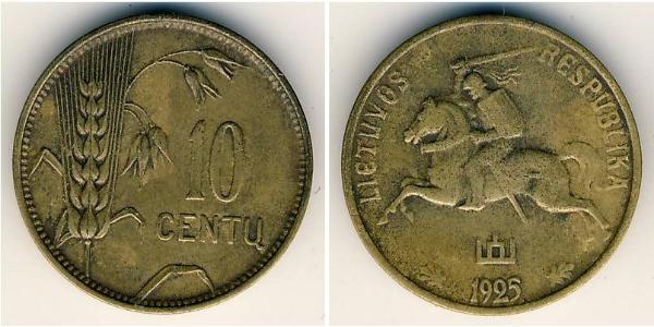 10 Цент Литва (1991 - ) Алюминий/Бронза 