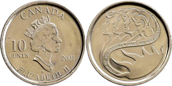 10 Цент Канада Никель Елизавета II (1926-2022)