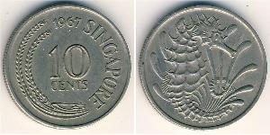10 Цент Канада / Сингапур Никель/Медь Елизавета II (1926-2022)