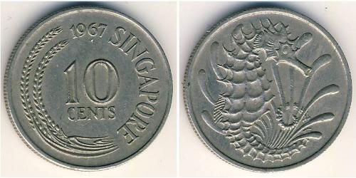 10 Цент Канада / Сингапур Никель/Медь Елизавета II (1926-2022)