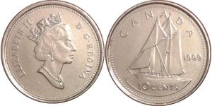 10 Цент Канада Нікель Єлизавета II (1926-2022)