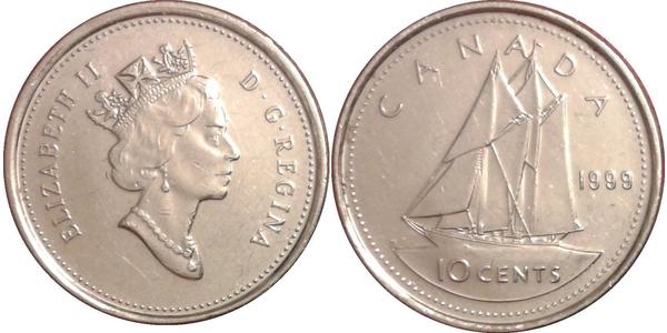 10 Цент Канада Нікель Єлизавета II (1926-2022)