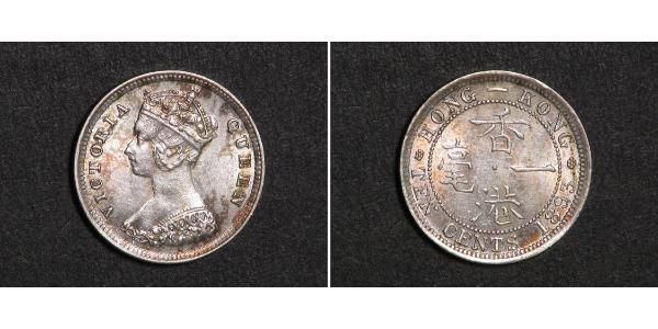 10 Цент Гонконг Серебро Виктория (1819 - 1901)