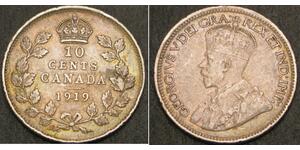10 Цент Канада Серебро Георг V (1865-1936)