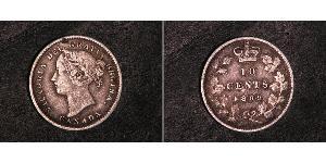 10 Цент Канада Серебро Виктория (1819 - 1901)
