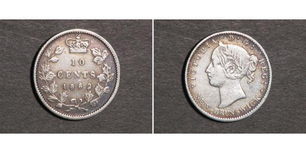10 Цент Канада Серебро Виктория (1819 - 1901)