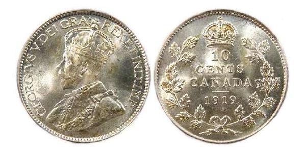 10 Цент Канада Серебро Георг V (1865-1936)