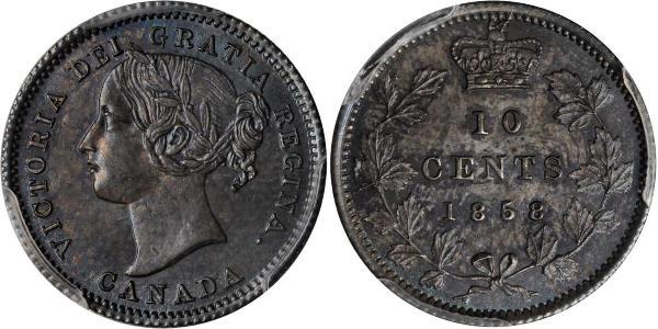 10 Цент Канада Серебро Виктория (1819 - 1901)