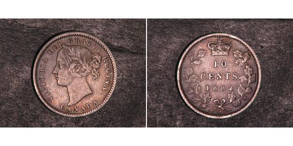 10 Цент Канада Серебро Виктория (1819 - 1901)