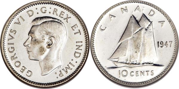 10 Цент Канада Серебро Георг VI (1895-1952)