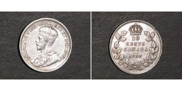 10 Цент Канада Серебро Георг V (1865-1936)