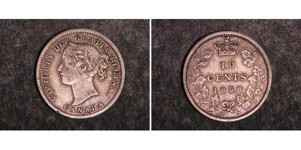 10 Цент Канада Серебро Виктория (1819 - 1901)