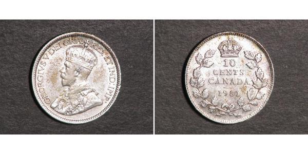 10 Цент Канада Серебро Георг V (1865-1936)