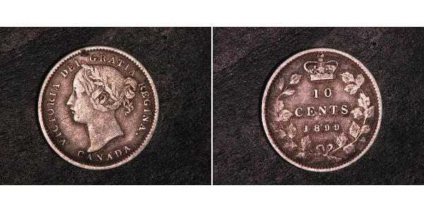 10 Цент Канада Серебро Виктория (1819 - 1901)
