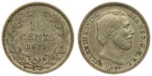 10 Цент Королевство Нидерланды (1815 - ) Серебро Виллем III