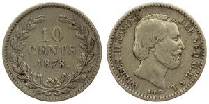 10 Цент Королевство Нидерланды (1815 - ) Серебро Виллем III