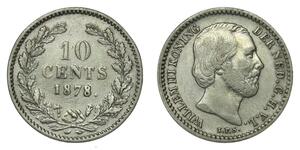 10 Цент Королевство Нидерланды (1815 - ) Серебро Виллем III