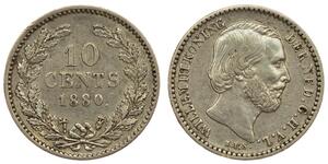 10 Цент Королевство Нидерланды (1815 - ) Серебро Виллем III