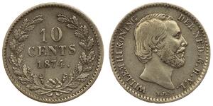 10 Цент Королевство Нидерланды (1815 - ) Серебро Виллем III