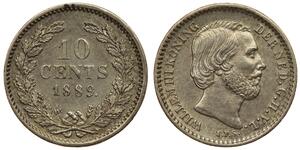 10 Цент Королевство Нидерланды (1815 - ) Серебро Виллем III