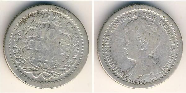 10 Цент Королевство Нидерланды (1815 - ) Серебро 